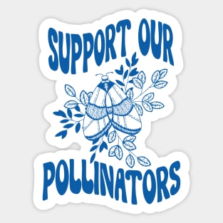 Support Our Pollinators Moth Sticker